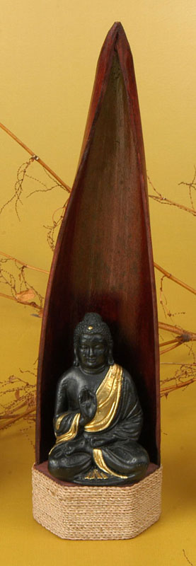 Buddha, schwarz/gold