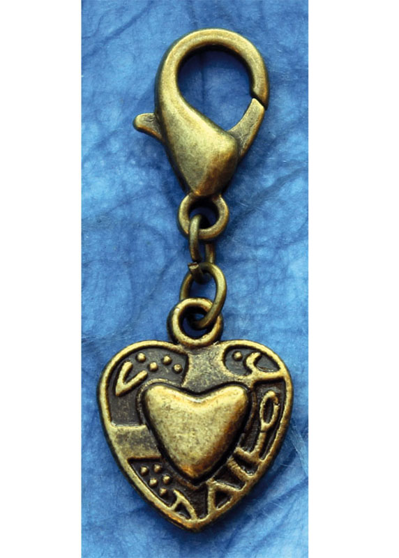 Charm "Heart" bronzefärbig