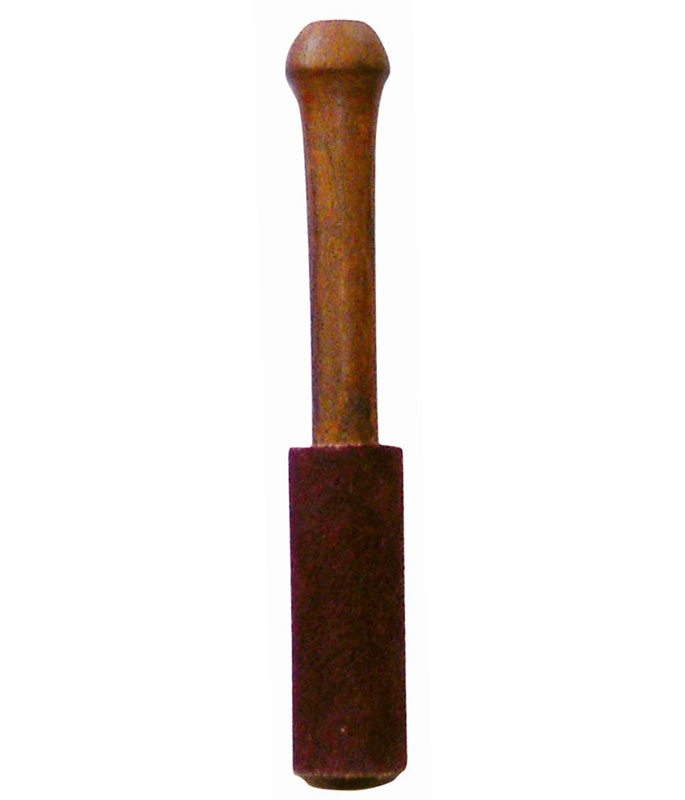 Holzklöppel mit Leder, L 15 cm, Ø 2 cm