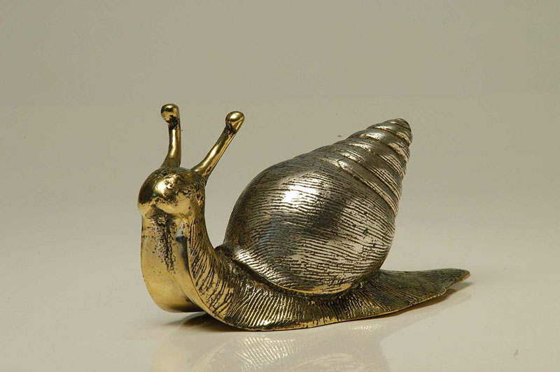 Bronze Schnecke, silber/gold